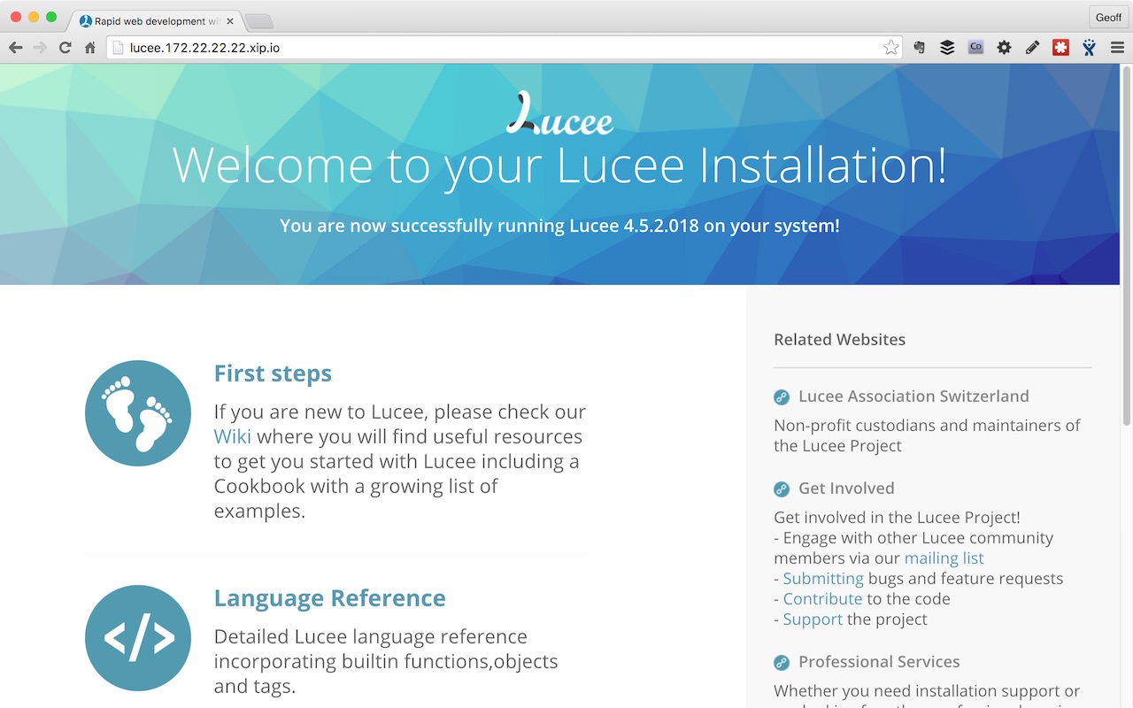 Lucee Hello World